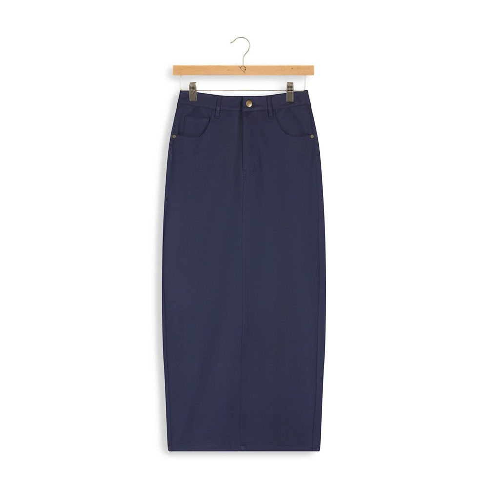 Point Long Straight Ponte Skirt